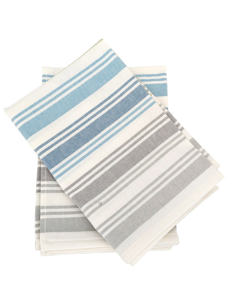 Torchon de cuisine LINE Toile Bleu Vert - Kiabi