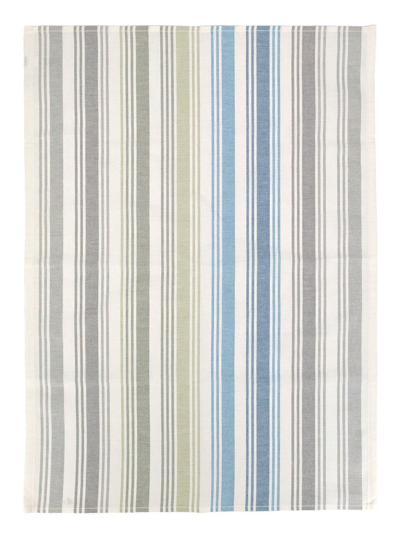 Torchon de cuisine LINE Toile Bleu Vert - Kiabi