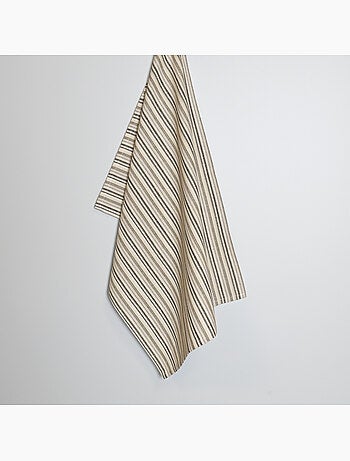 Torchon de cuisine rayures fines en coton