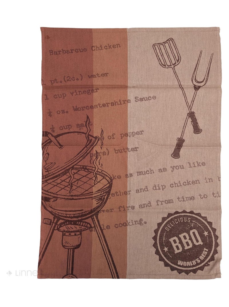 Torchon de cuisine toile collection BBQ 50x70 cm Beige - Kiabi