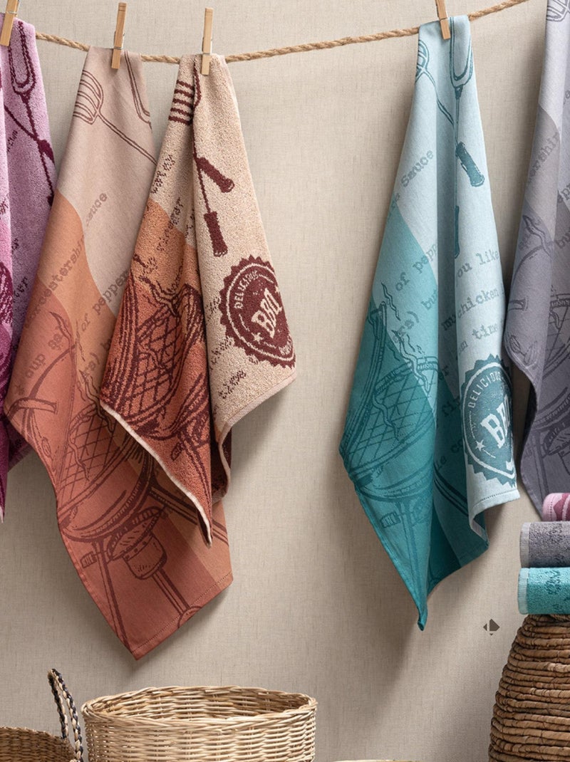 Torchon de cuisine toile collection BBQ 50x70 cm Gris - Kiabi