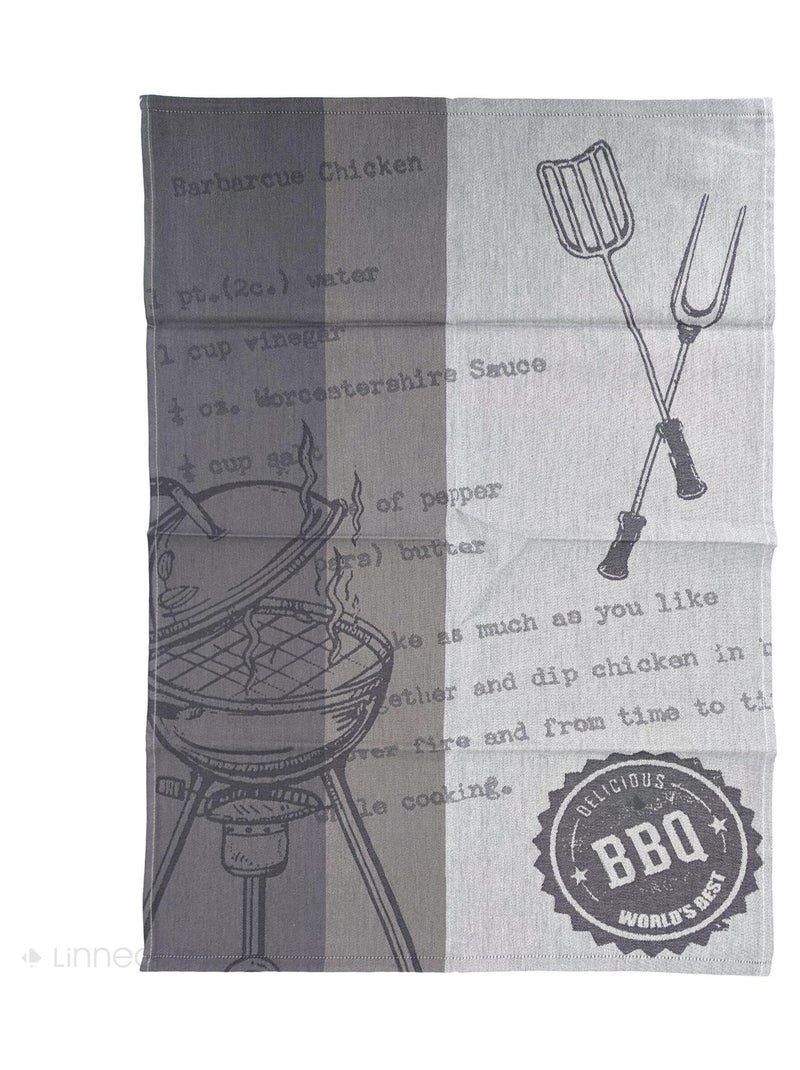Torchon de cuisine toile collection BBQ 50x70 cm Gris - Kiabi