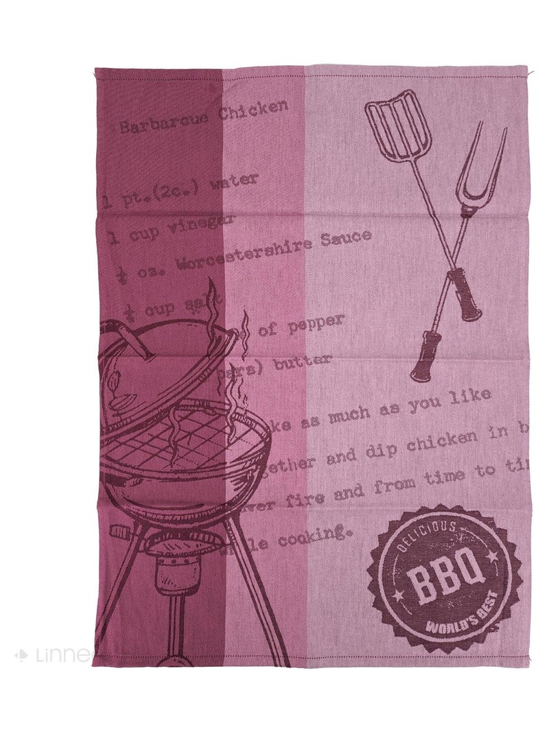 Torchon de cuisine toile collection BBQ 50x70 cm Rose - Kiabi