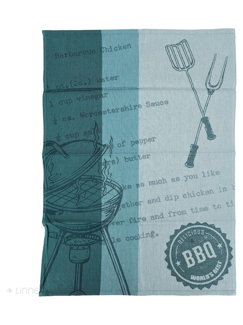 Torchon de cuisine toile collection BBQ 50x70 cm Vert - Kiabi