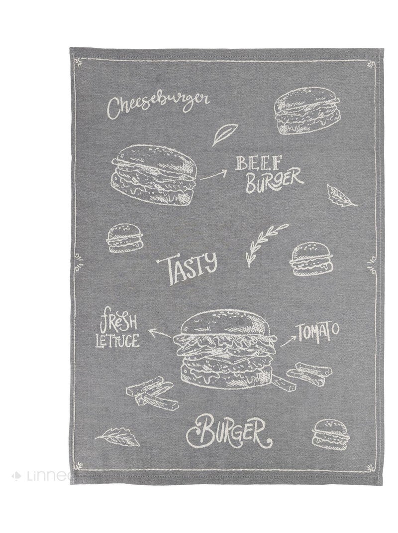 Torchon de cuisine toile collection BURGER 50x70 cm Gris - Kiabi
