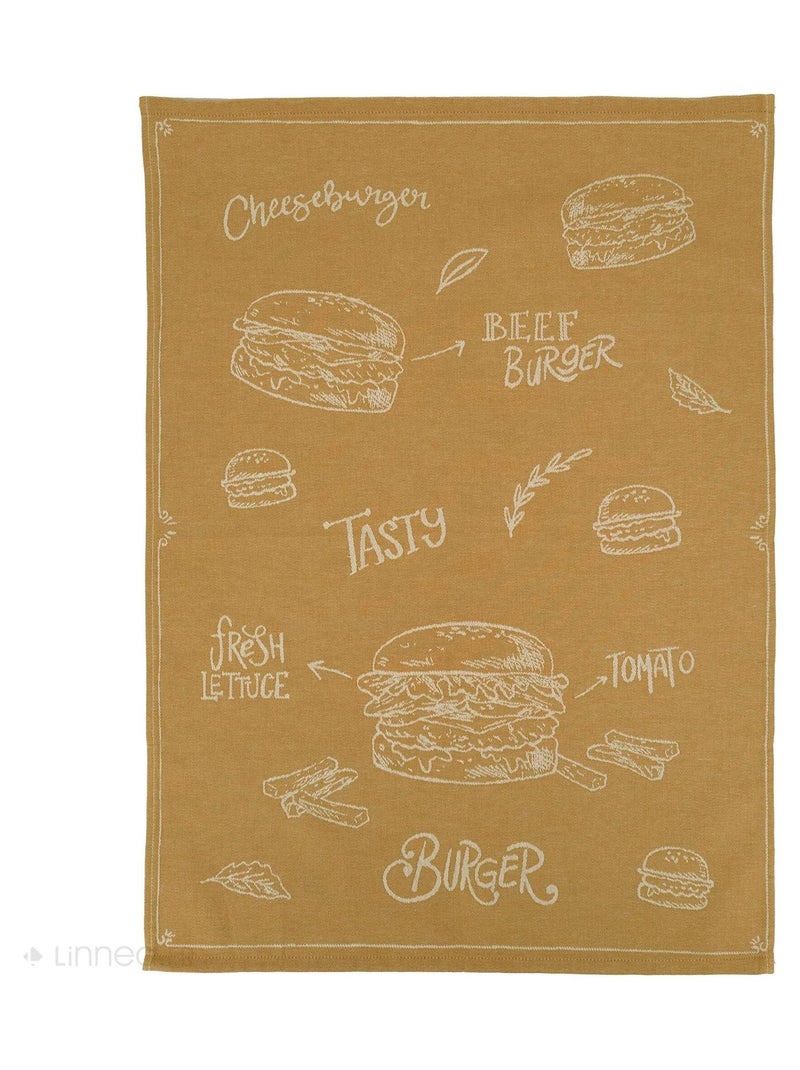 Torchon de cuisine toile collection BURGER 50x70 cm Jaune - Kiabi