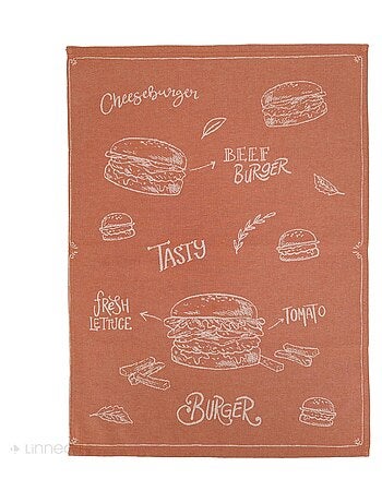 Torchon de cuisine toile collection BURGER 50x70 cm