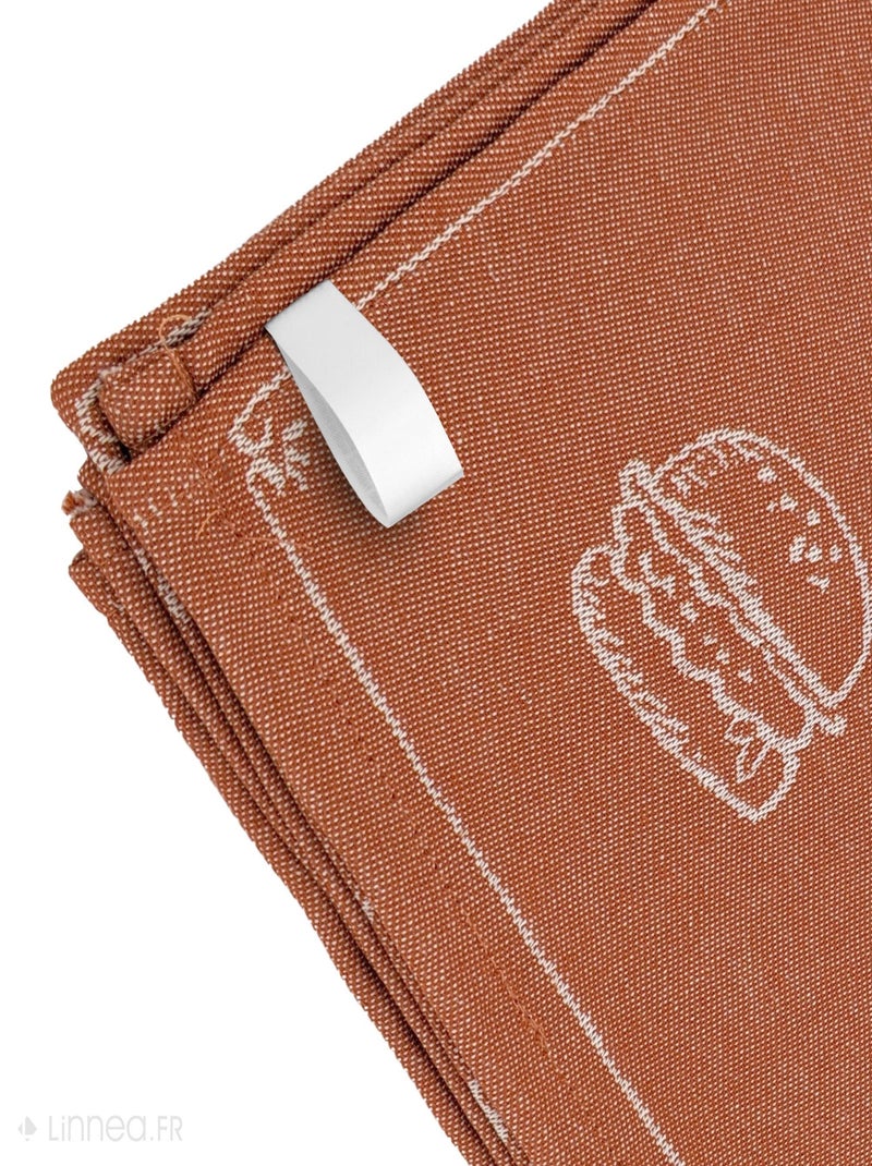 Torchon de cuisine toile collection BURGER 50x70 cm Orange - Kiabi