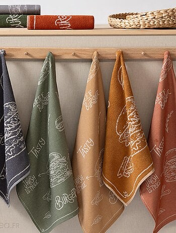Torchon de cuisine toile collection BURGER 50x70 cm
