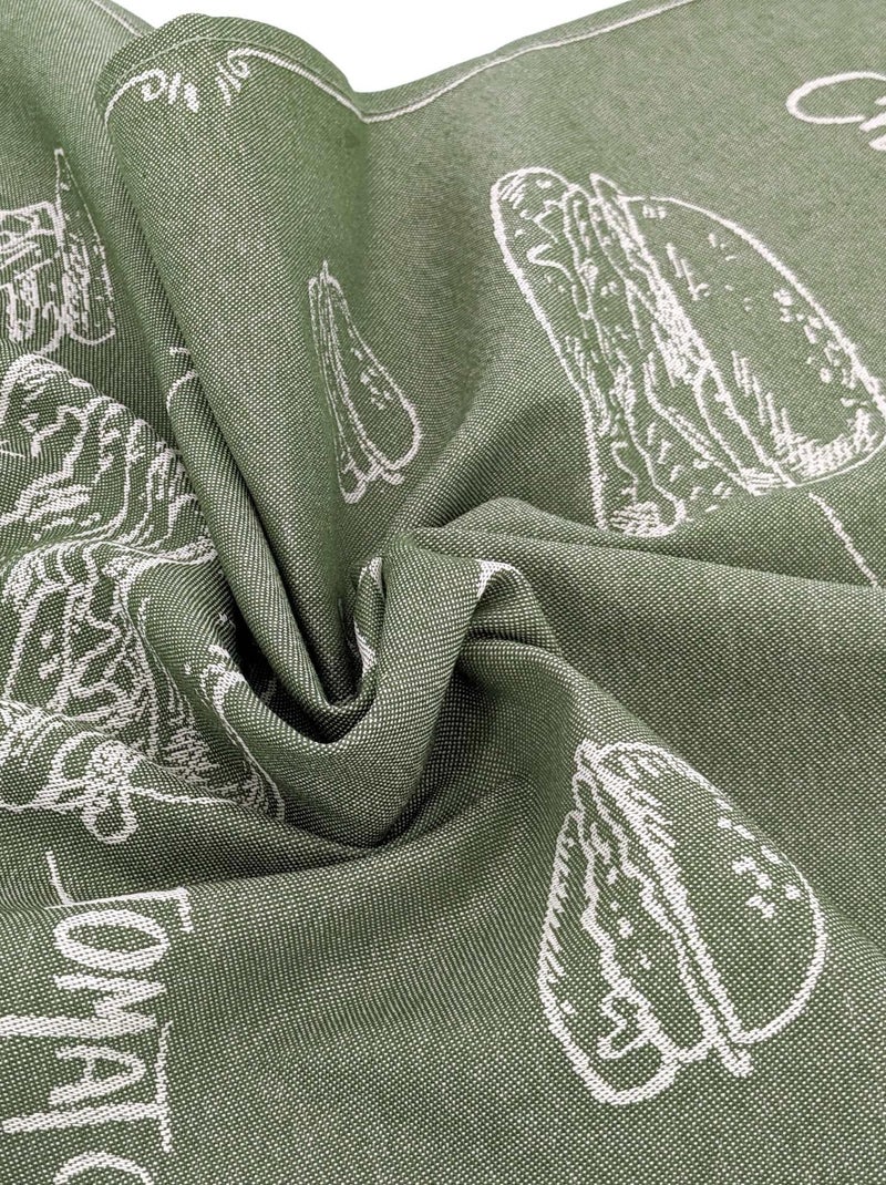 Torchon de cuisine toile collection BURGER 50x70 cm Vert - Kiabi