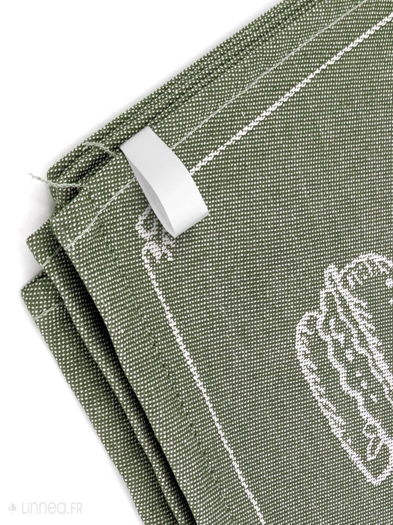 Torchon de cuisine toile collection BURGER 50x70 cm Vert - Kiabi