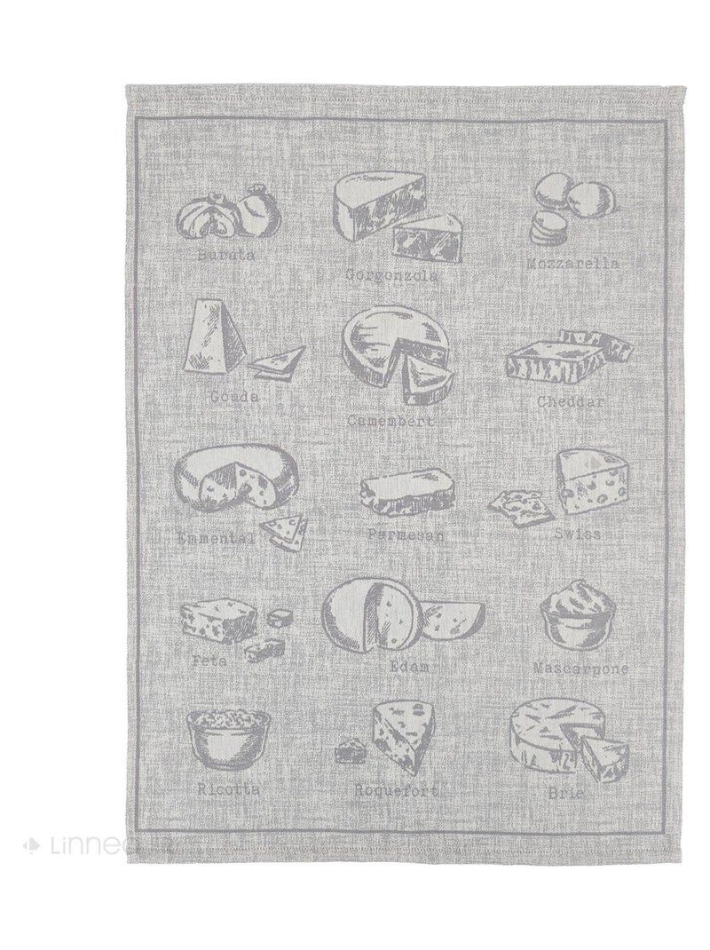Torchon de cuisine toile collection CHEESE 50x70 cm Gris - Kiabi