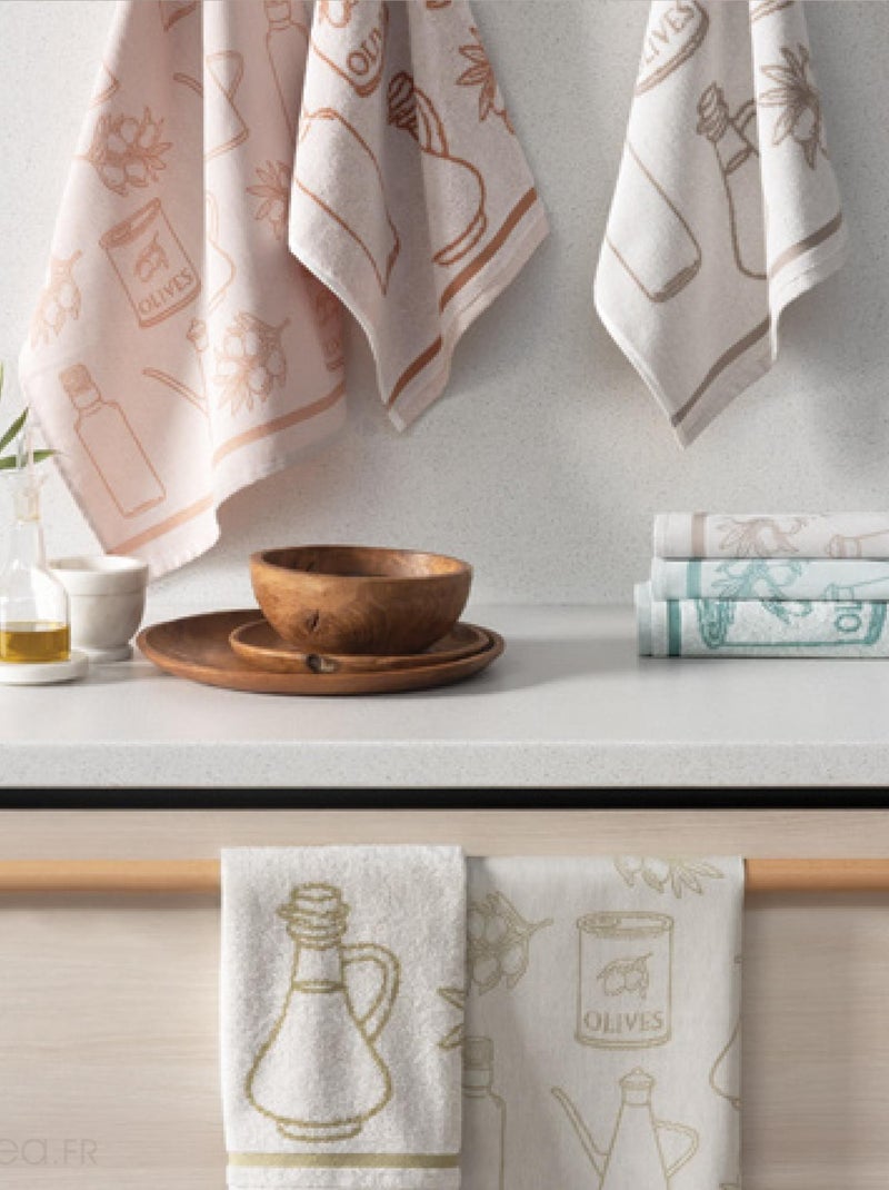 Torchon de cuisine toile collection EVOO 50x70 cm Kaki - Kiabi