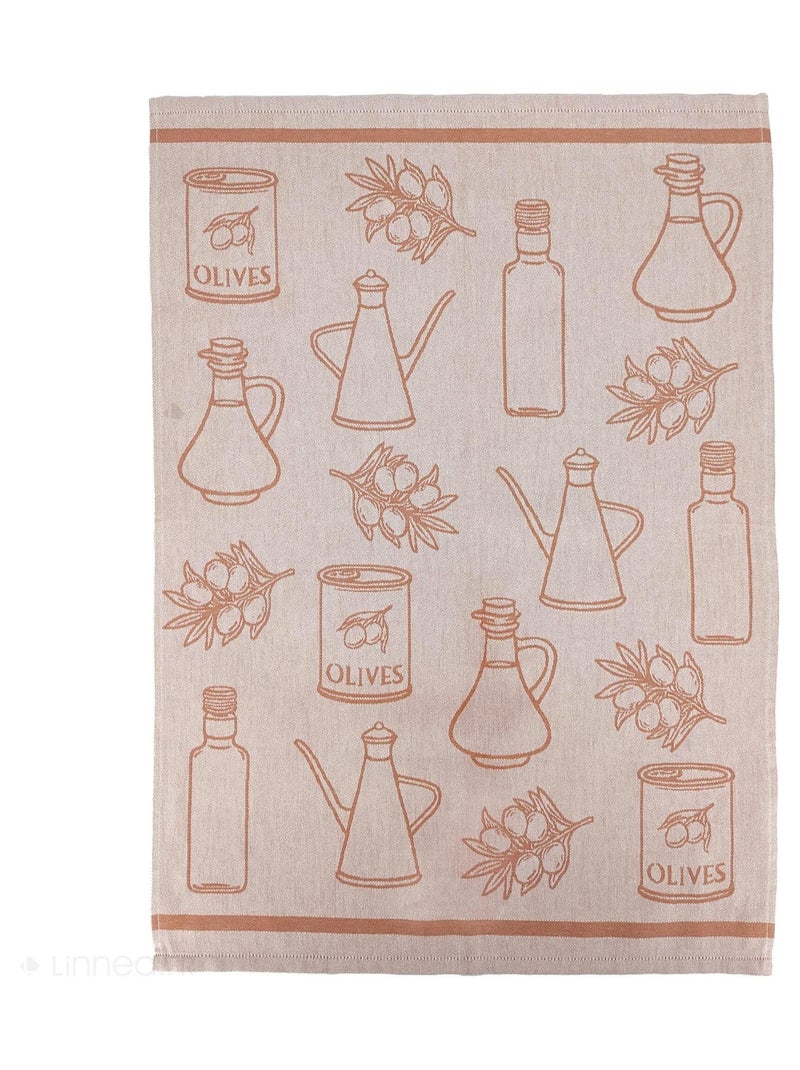 Torchon de cuisine toile collection EVOO 50x70 cm Rouge brique - Kiabi