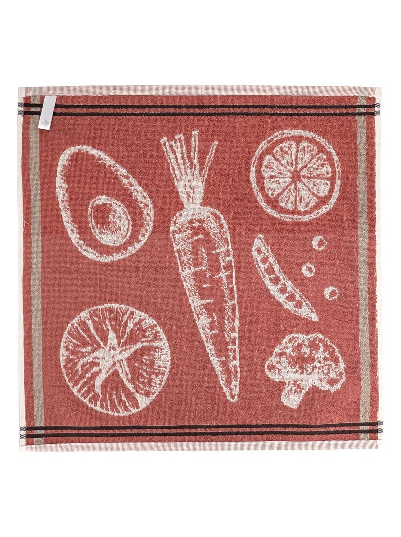 Torchon de cuisine VEG Éponge Rouge brique - Kiabi