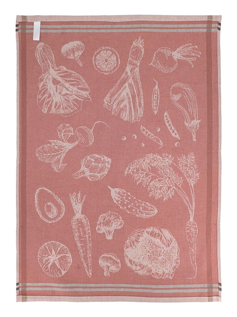 Torchon de cuisine VEG Toile Rouge brique - Kiabi