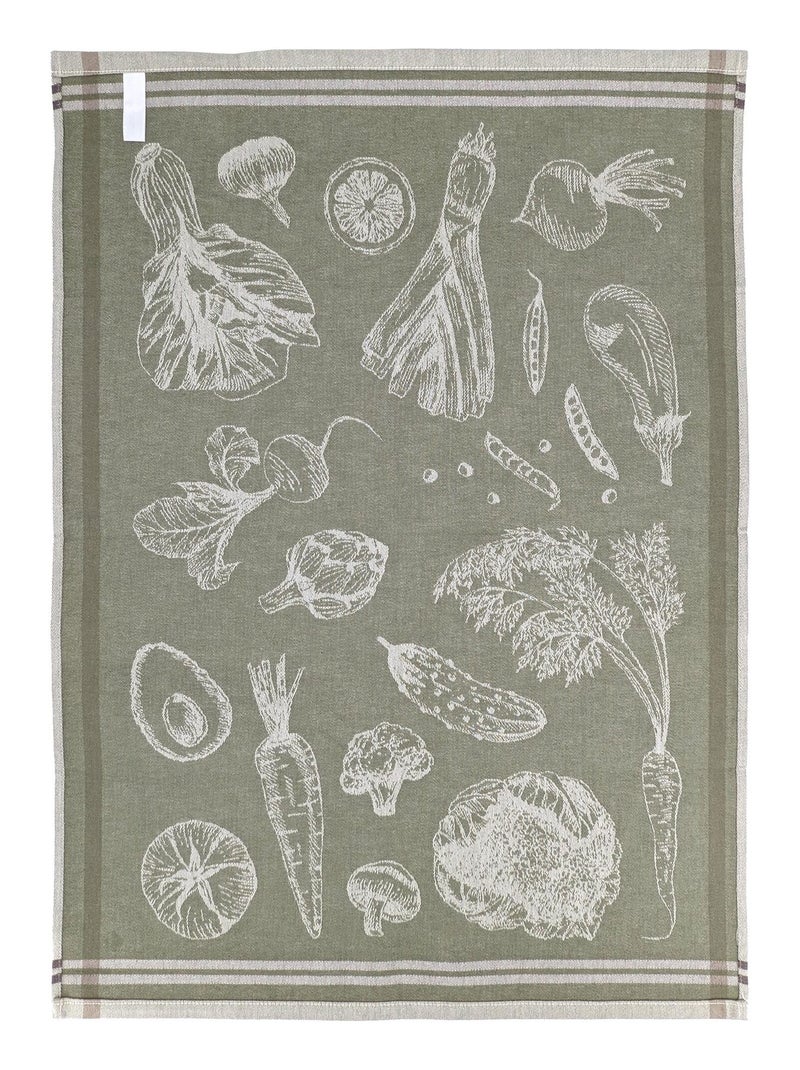 Torchon de cuisine VEG Toile Vert olive - Kiabi