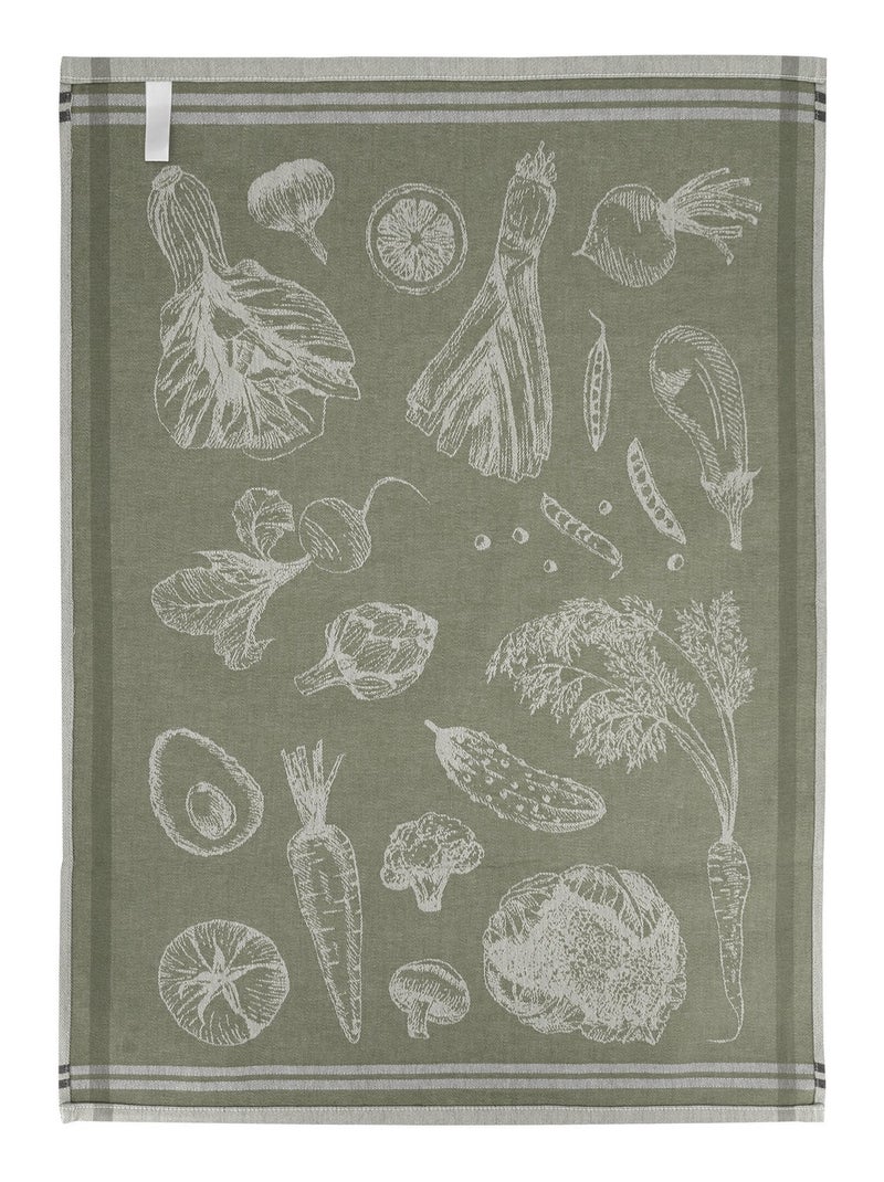 Torchon de cuisine VEG Toile Vert olive - Kiabi