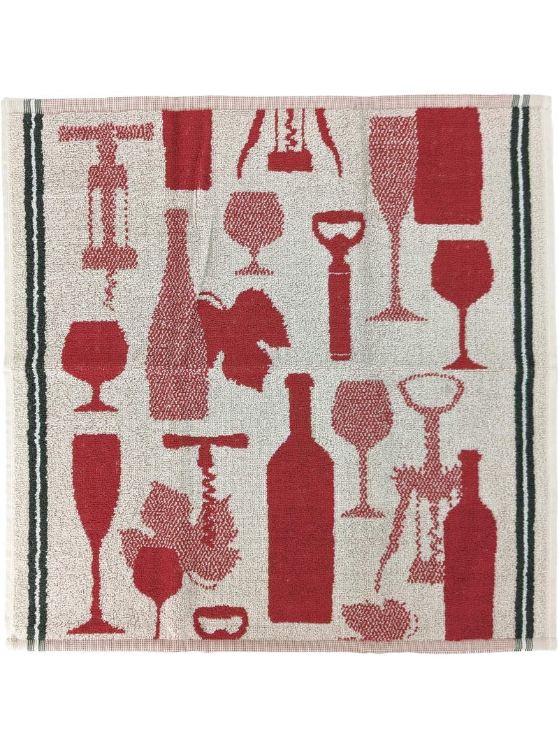 Torchon de cuisine VITIS aspect éponge 100 % coton 50x50 cm Rouge - Kiabi