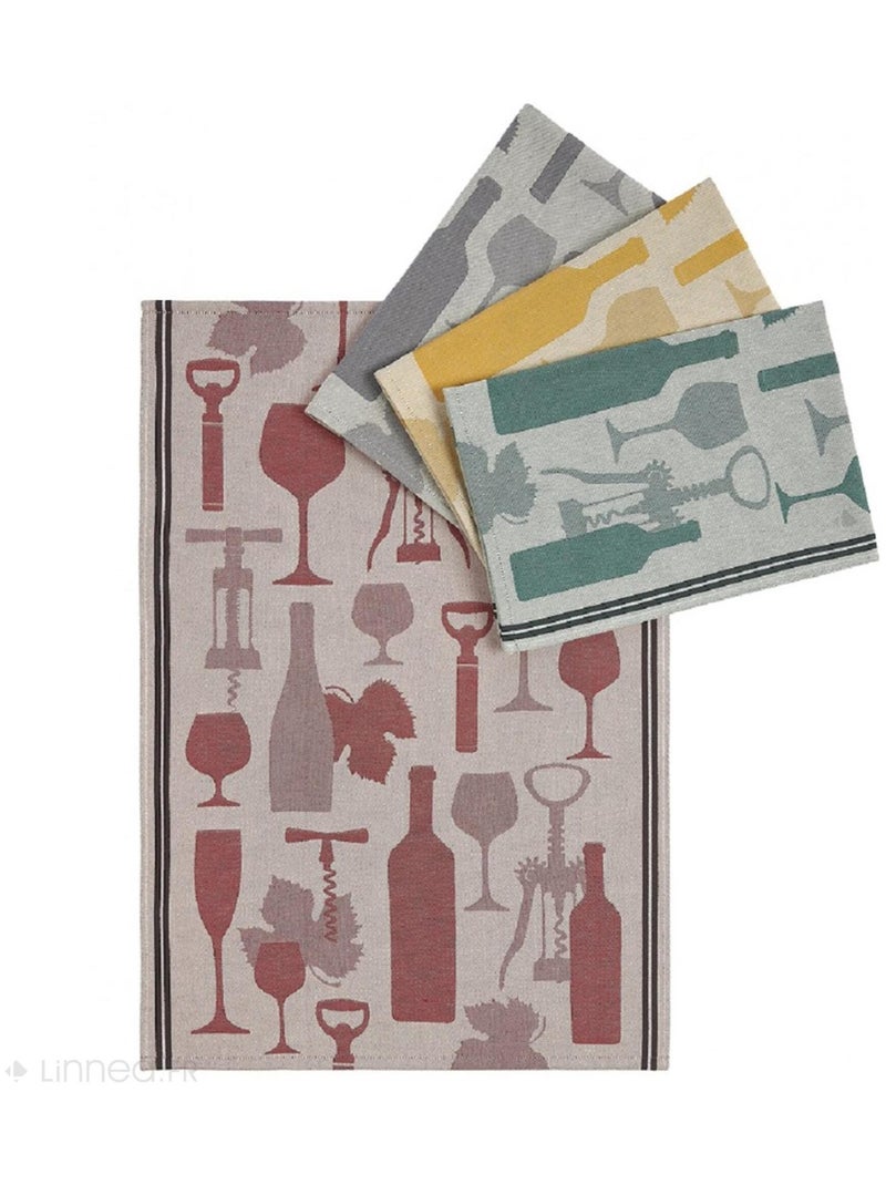 Torchon de cuisine VITIS aspect toile 100 % coton Jaune - Kiabi