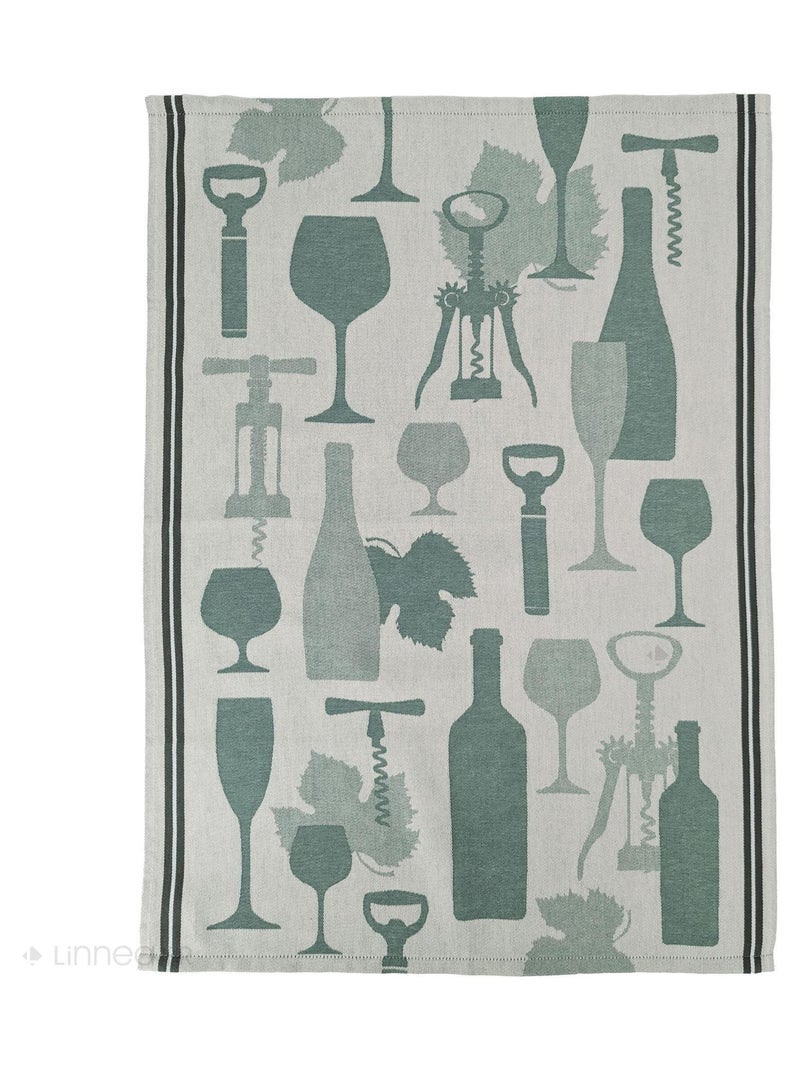 Torchon de cuisine VITIS aspect toile 100 % coton Vert - Kiabi