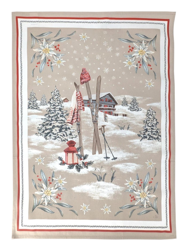 Torchon de Montagne collection LES GUETS coton Gris chiné - Kiabi