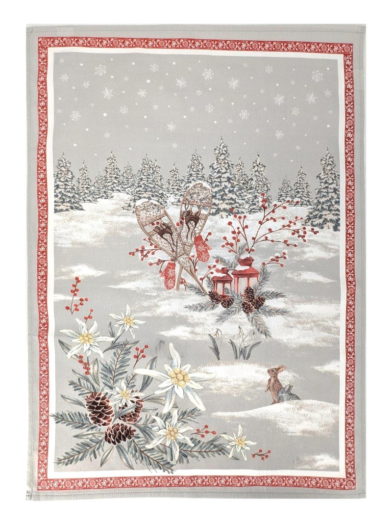 Torchon de montagne collection RANDONNEE coton Gris - Kiabi