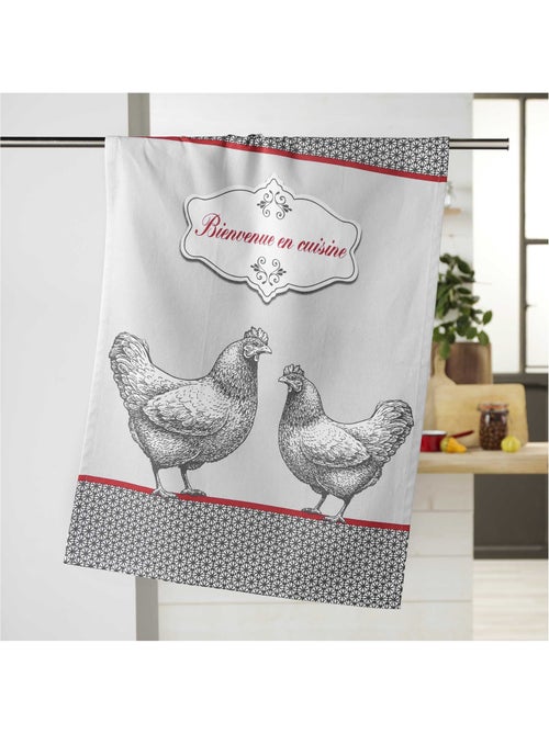 Torchon en coton bienvenue en cuisine - Kiabi Torchon en coton bienvenue en cuisine - Kiabi