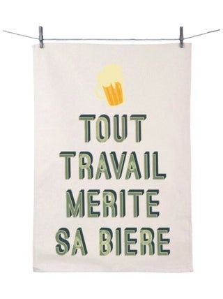 Torchon en coton décoré bière