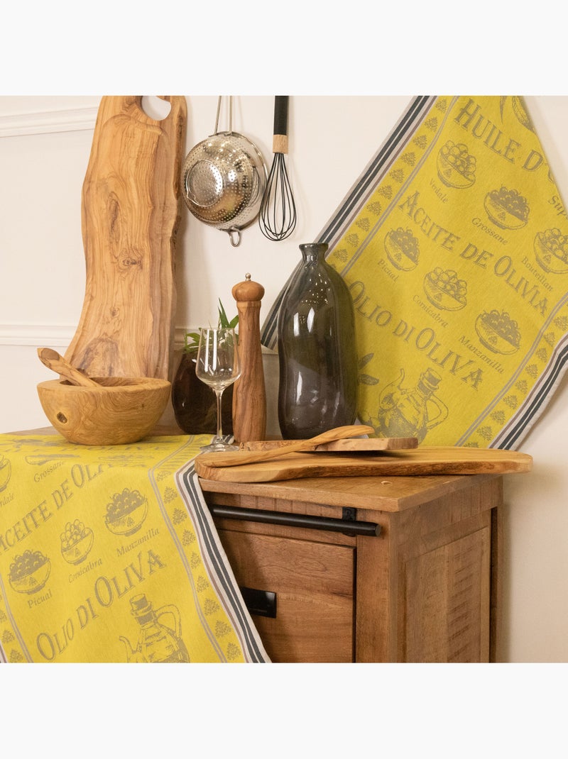 Torchon en coton huile d’olive Jaune - Kiabi