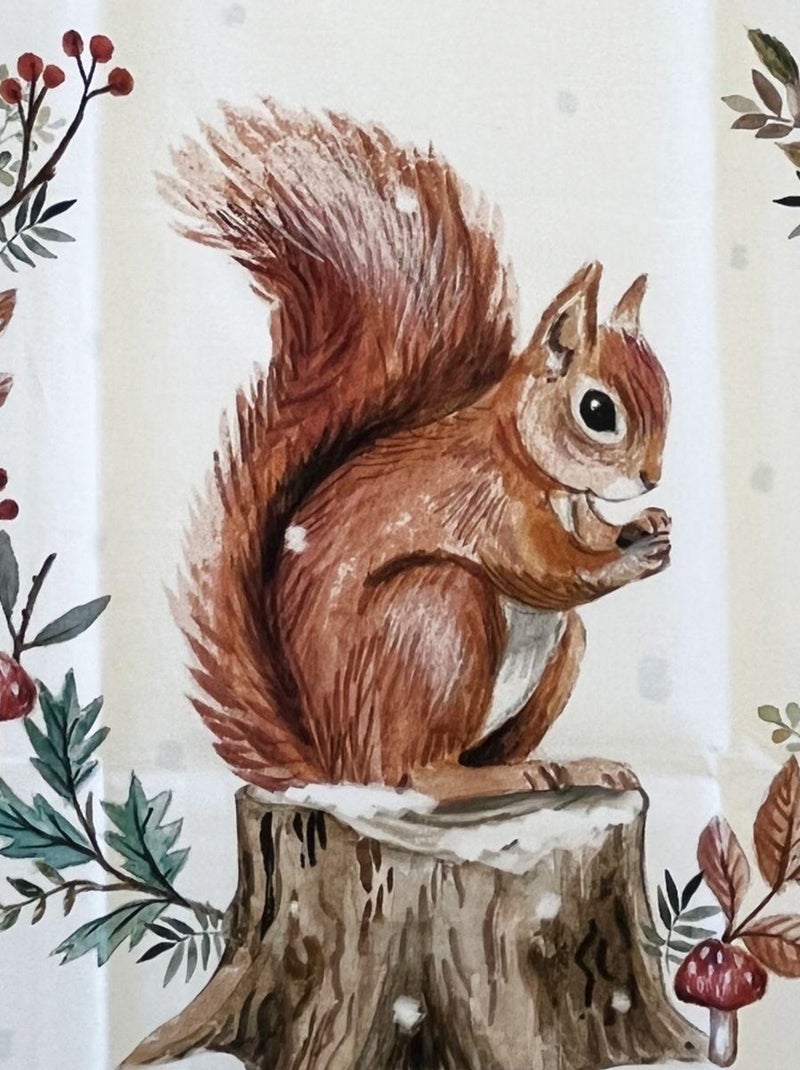 Torchon en coton petit écureuil Blanc Marron - Kiabi