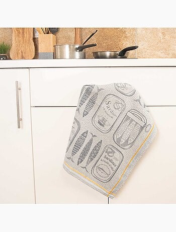 Torchon en coton sardines cuisine