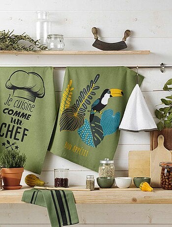 Torchon en coton Toucan bon appetit
