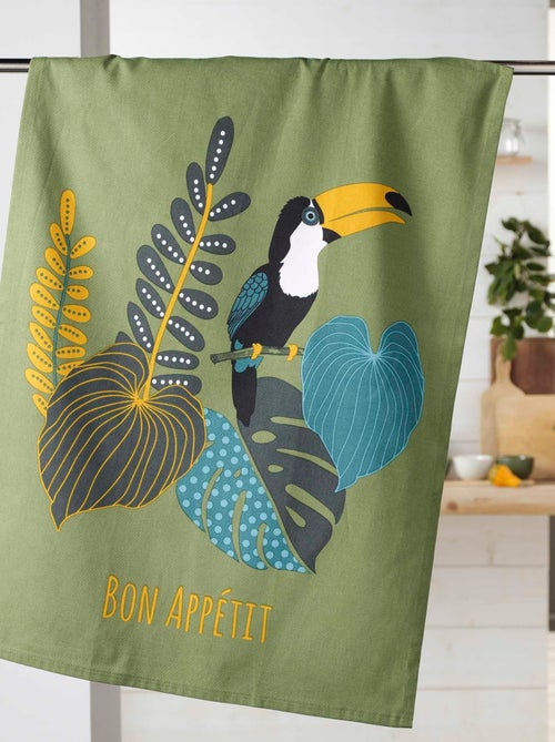 Torchon en coton Toucan bon appetit - Kiabi
