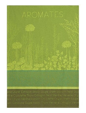 Torchon en jacquard de coton, AROMATES DU JARDIN