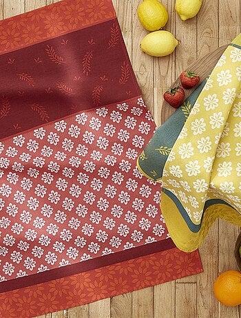 Torchon en jacquard de coton, BASTIDE