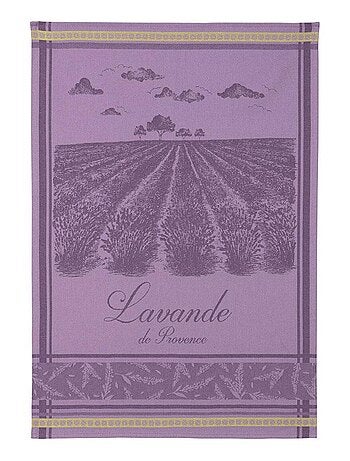 Torchon en jacquard de coton, CHAMPS DE LAVANDE