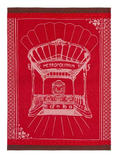 Torchon en jacquard de coton imprimé, MÉTROPOLITAIN - Kiabi