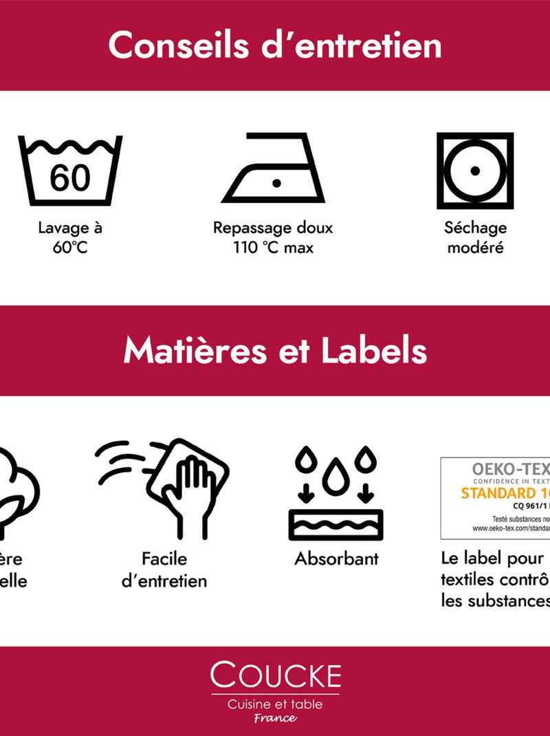 Torchon en jacquard de coton, LES MONUMENTS Marron - Kiabi