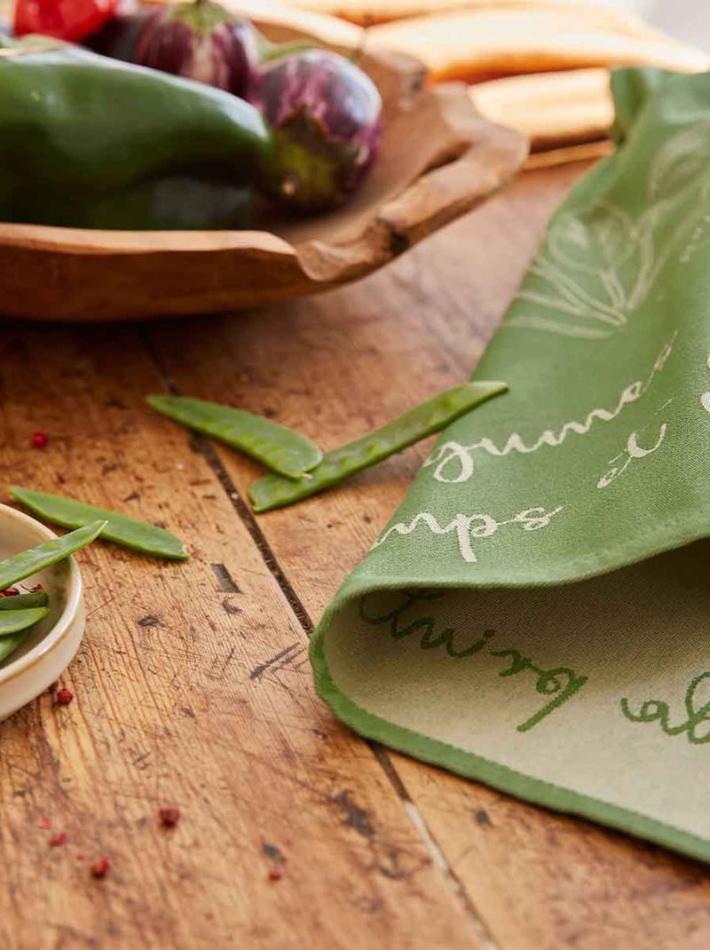 Torchon en jacquard de coton, POTAGER DE PRINTEMPS Vert clair - Kiabi
