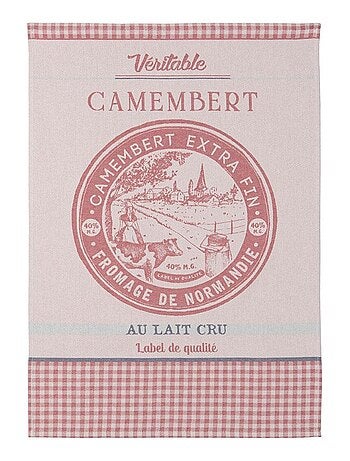 Torchon en jacquard de coton, VERITABLE CAMEMBERT