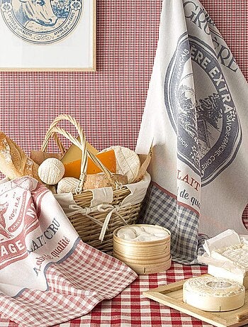 Torchon en jacquard de coton, VERITABLE CAMEMBERT