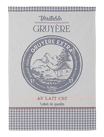 Torchon en jacquard de coton, VERITABLE GRUYERE