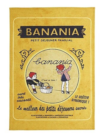 Torchon imprimé en coton, BANANIA