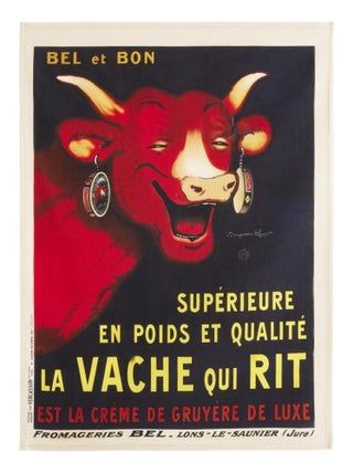 Torchon imprimé en coton, BEL ET VACHE QUI RIT