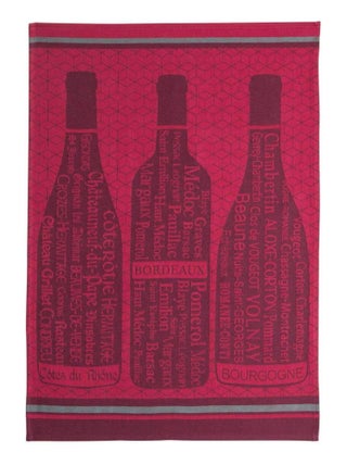 Torchon imprimé en coton, BOUTEILLE DE VIN