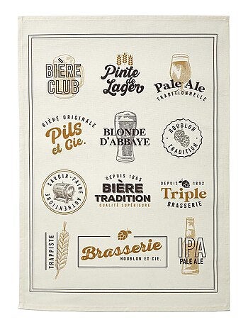 Torchon imprimé en coton, BRASSERIE