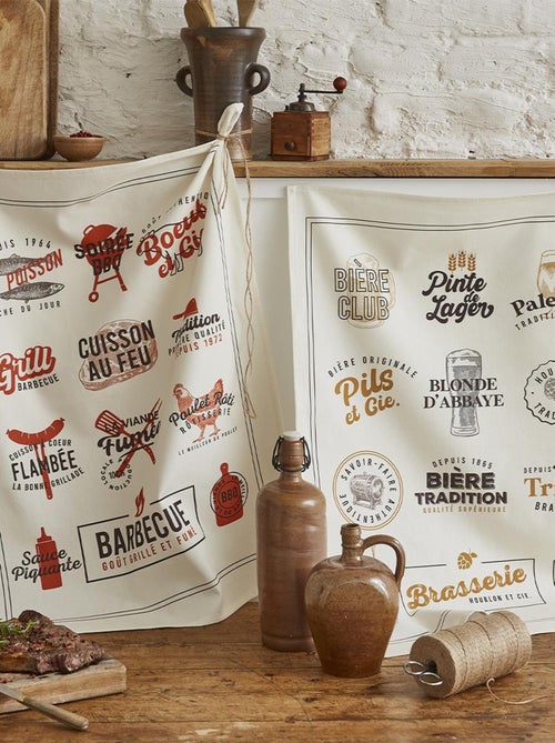 Torchon imprimé en coton, BRASSERIE - Kiabi