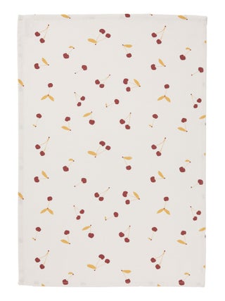 Torchon imprimé en coton, CERISES