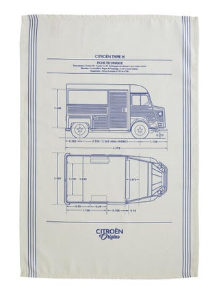 Torchon imprimé en coton, CITROËN TYPE H